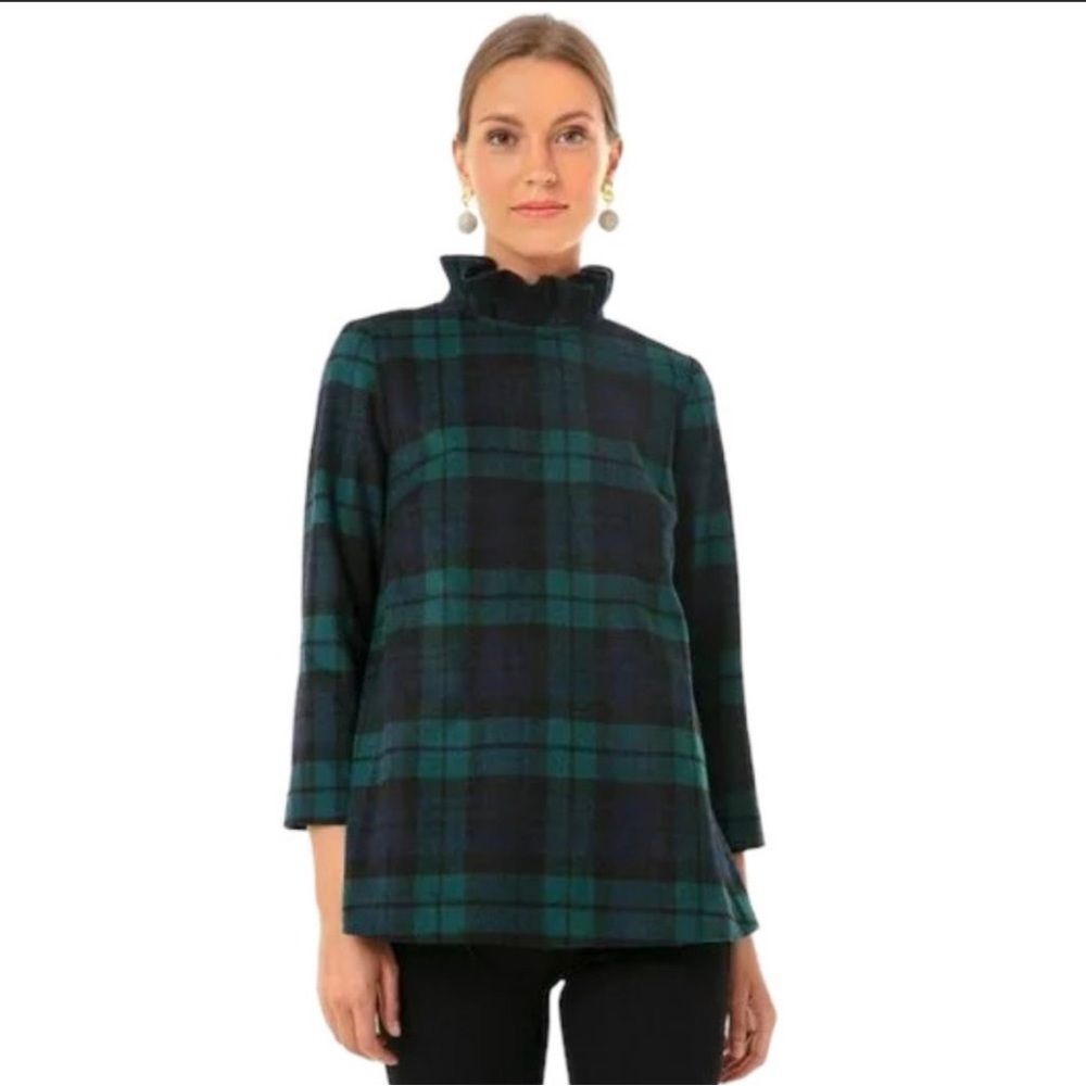 Tuckernuck Green and Black Plaid Top